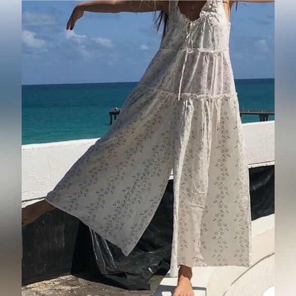 Jaase Pants - NWT Jaase Floral Wide Leg Boho Jumpsuit